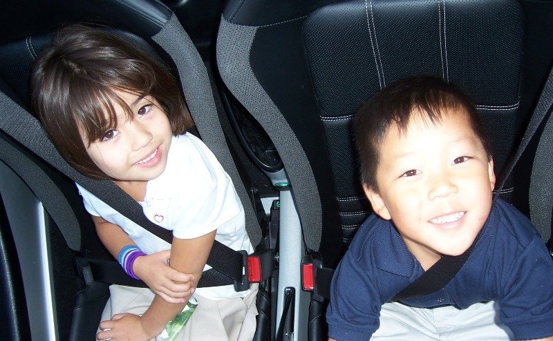 My kids enjoyed sitting in the car.