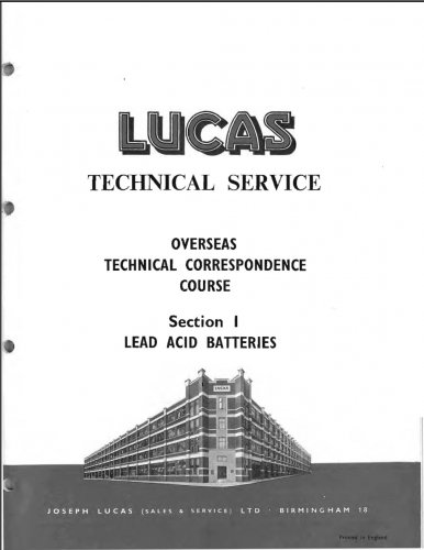 More information about "Lucas Technical Service Course - Battery"