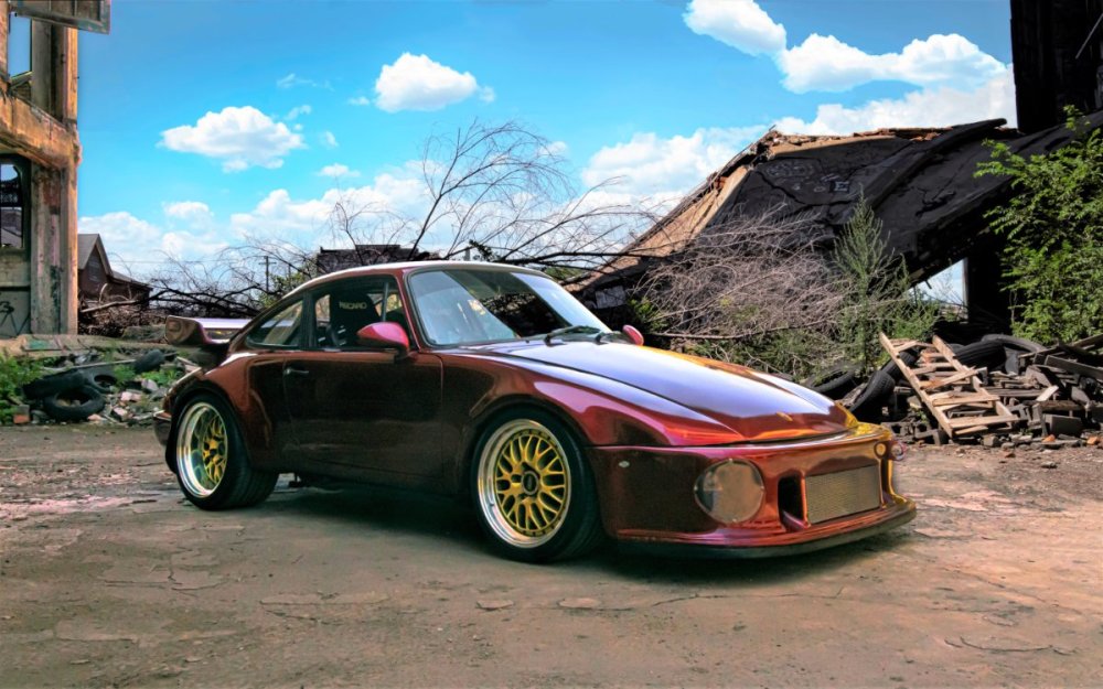 my porsche @ the 100 yr old packard plant ruins, blue skys FULL FILE SZ LIGHTENED BEST.jpg