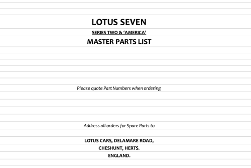 More information about "Lotus 7 Series 2 & America Parts List"