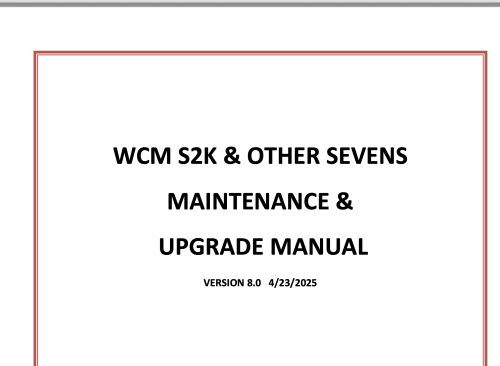 More information about "WCM S2K & Other Sevens Maintenance & Upgrade Manual"
